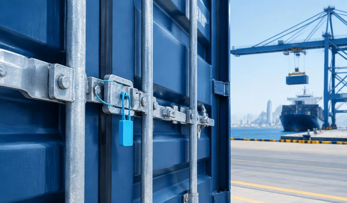 Customs inspection on a freight container