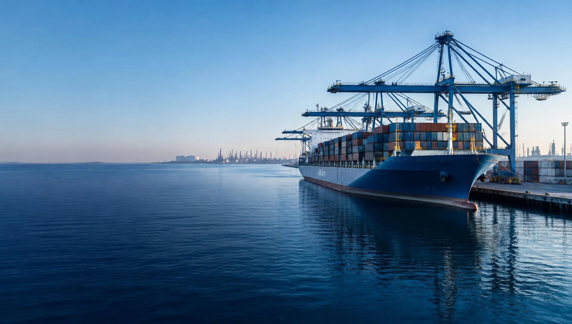 Container ship operating at Jubail port